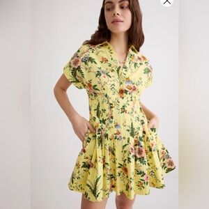 Cara Cara Nash Mini Yellow Floral Dress